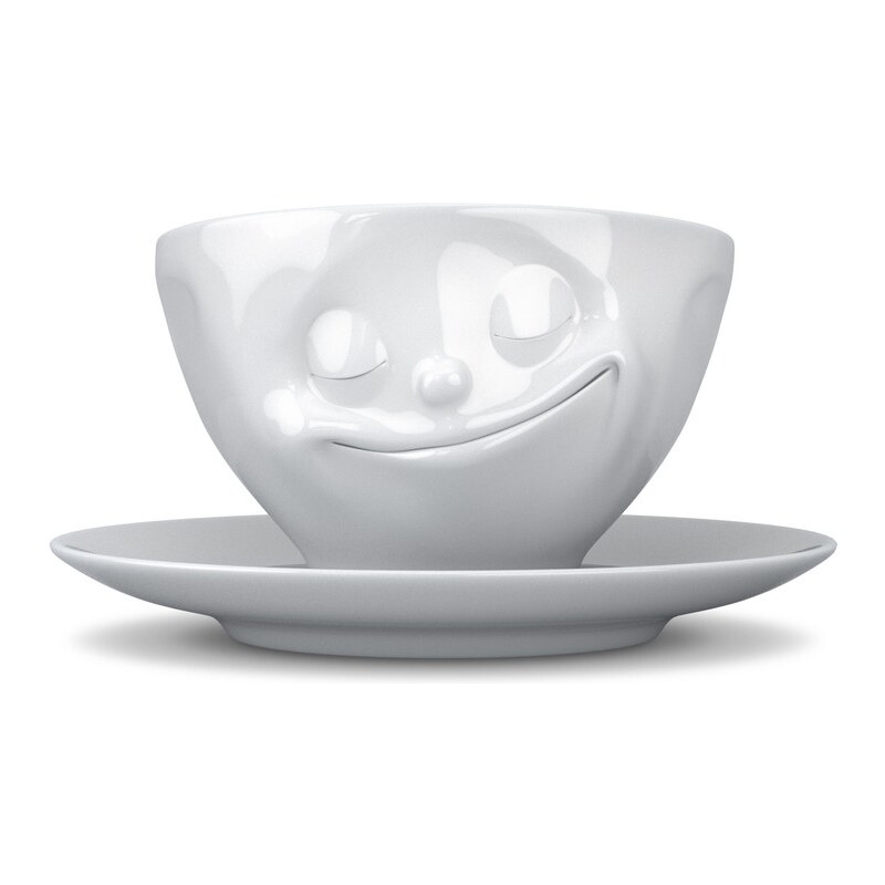 Hrnek na kávu Happy, bílý, 200ml 58products