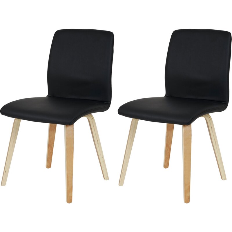 Sada dvou retro jídelních židlí Berndorf, černá koženka