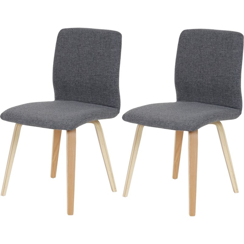 Sada dvou retro jídelních židlí Berndorf, šedý textil