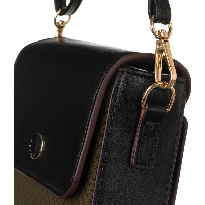 Peterson khaki-černá mini crossbody kabelka
