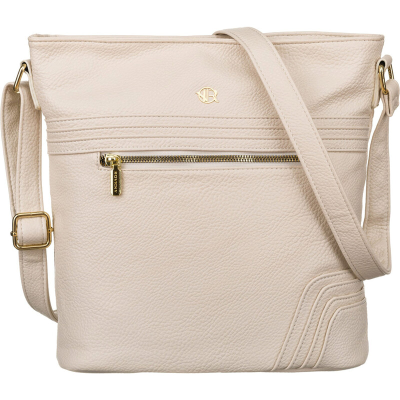 Smetanová dámská prostorná crossbody kabelka Rovicky 109450218