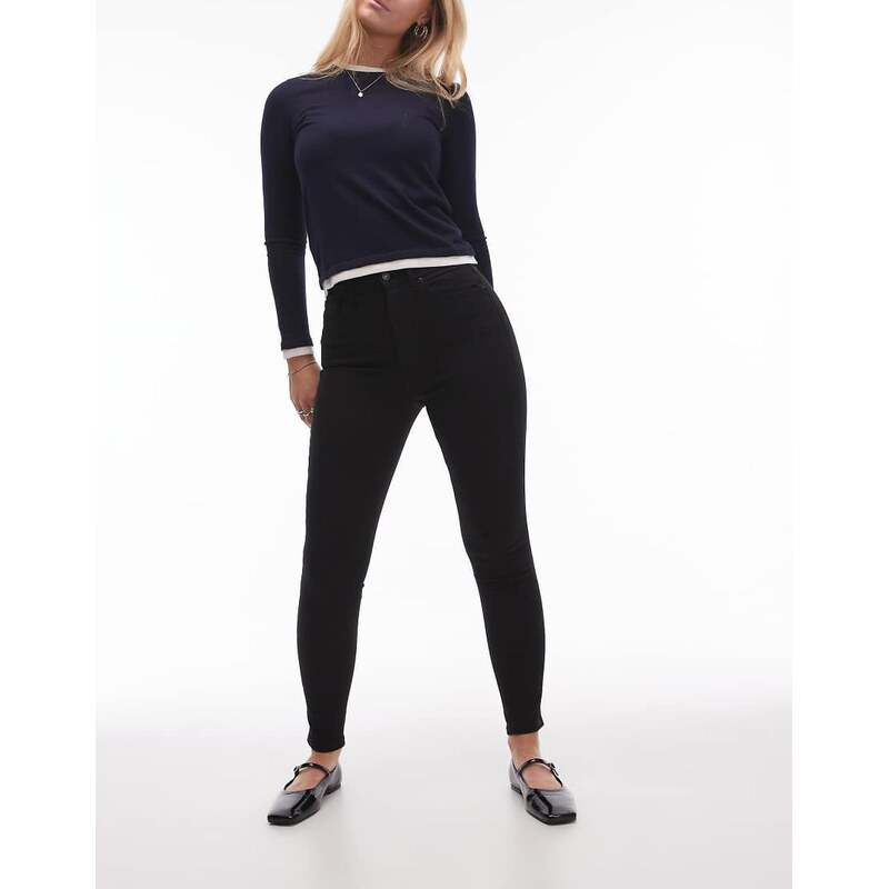 Topshop Hourglass Jamie high rise skinny jean in black