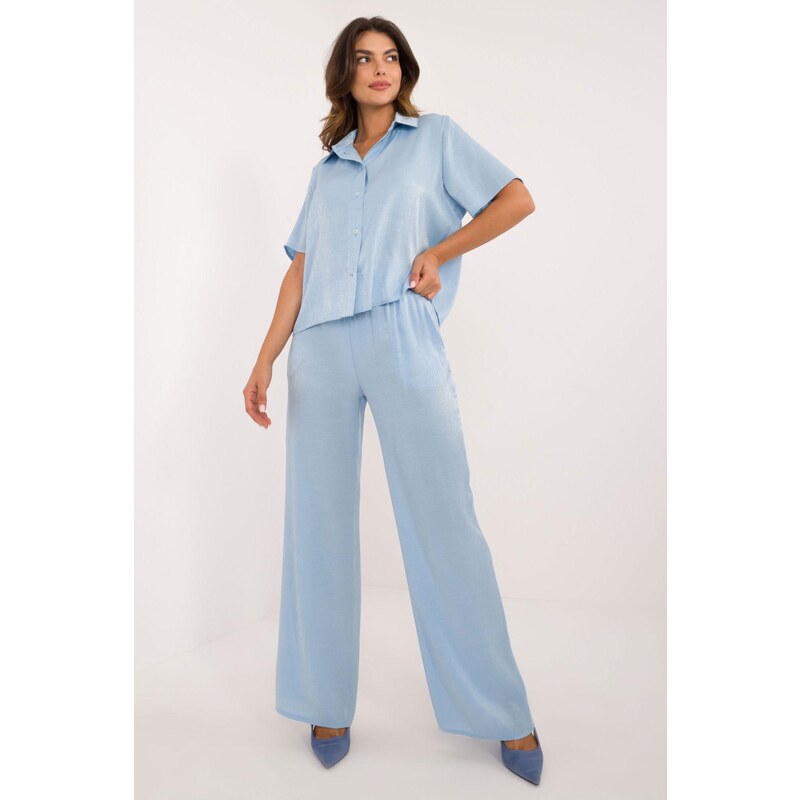 MladaModa 2-dílný elegantní komplet kalhot a košile model 72884 světle 102075917