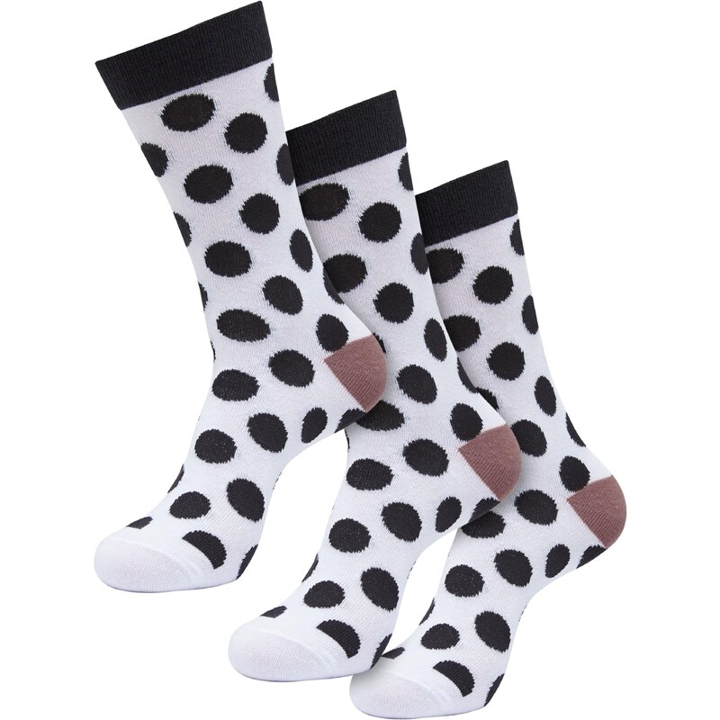Urban Classics Ponožky Polka hnědá / černá / bílá
