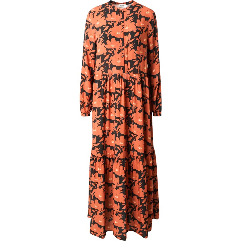 Brava Fabrics Košilové šaty oranžová / černá / barva bílé vlny 106492573