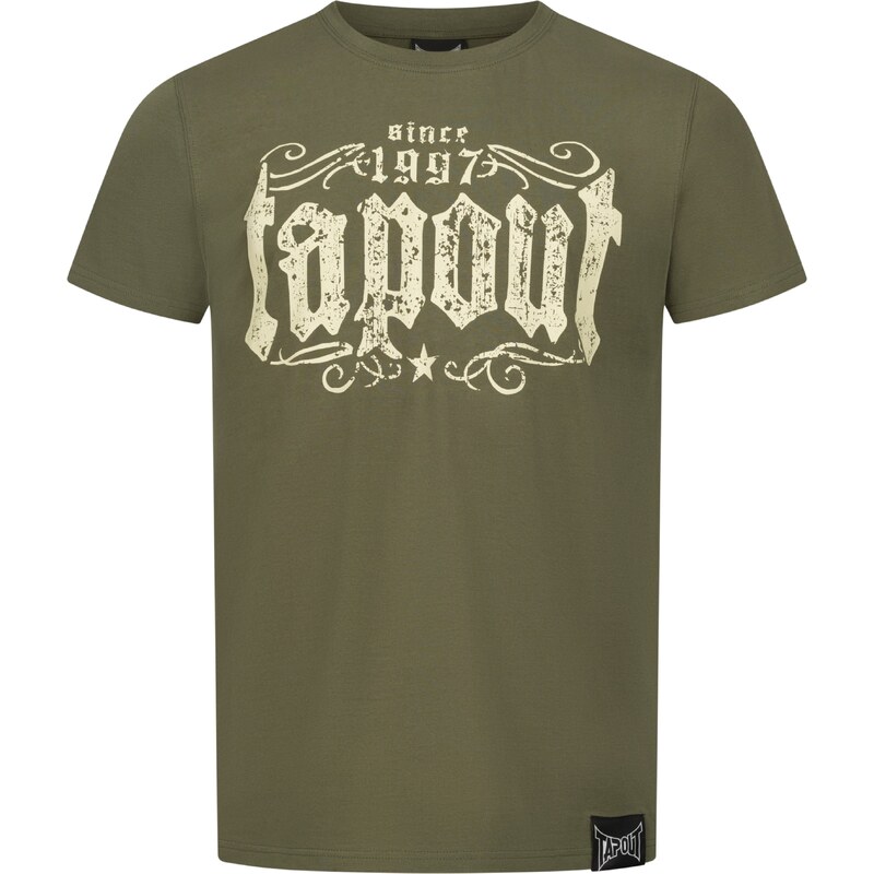 Tapout Tričko CRASHED olivová / tmavě zelená / bílá