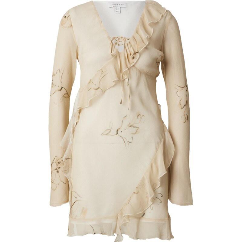 TOPSHOP Šaty béžová / hnědá