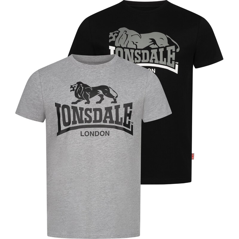LONSDALE Tričko 'Loscoe' šedá / černá
