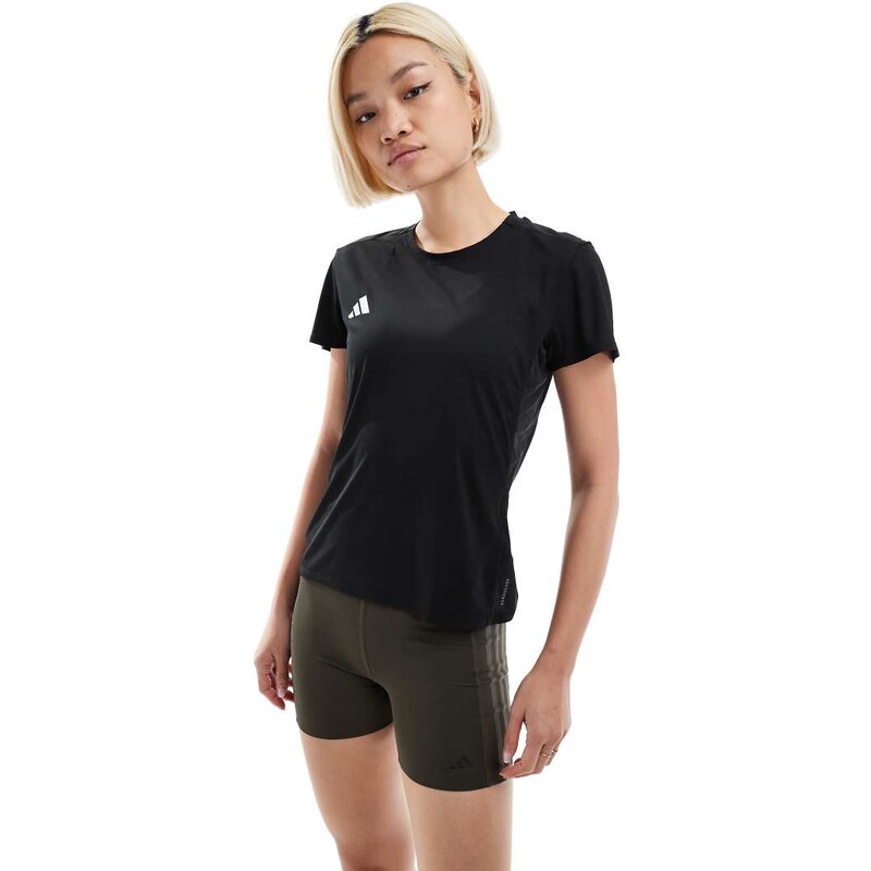 adidas performance adidas Running Adizero t-shirt in black 102095600