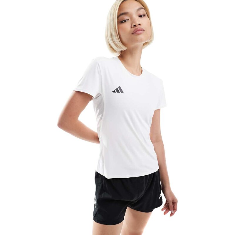 adidas performance adidas Running Adizero t-shirt in white 102095602