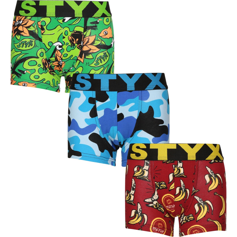 3PACK dětské boxerky Styx art sportovní guma vícebarevné (3GJ13970) 6 102099436