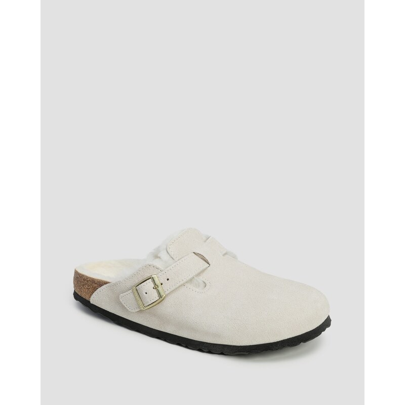 Bílé Dámské Pantofle S Kožíškem Birkenstock Boston Shearling Narrow 99170490