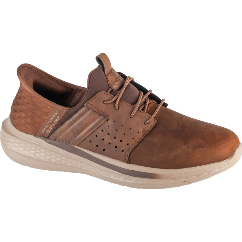 Hnědé pánské kožené tenisky Skechers Slip-Ins: Slade - Zachary