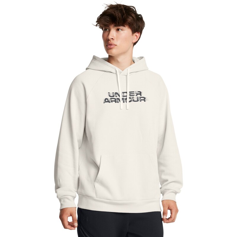 Under Armour Rival Fleece Textured Glitch Hoodie WHT