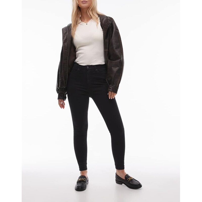 Topshop Hourglass Jamie high rise skinny jean in black