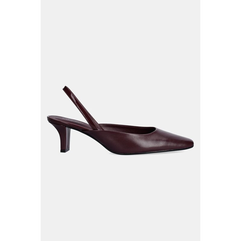 Kožené lodičky Calvin Klein HEEL SLING PUMP 50 - LTH