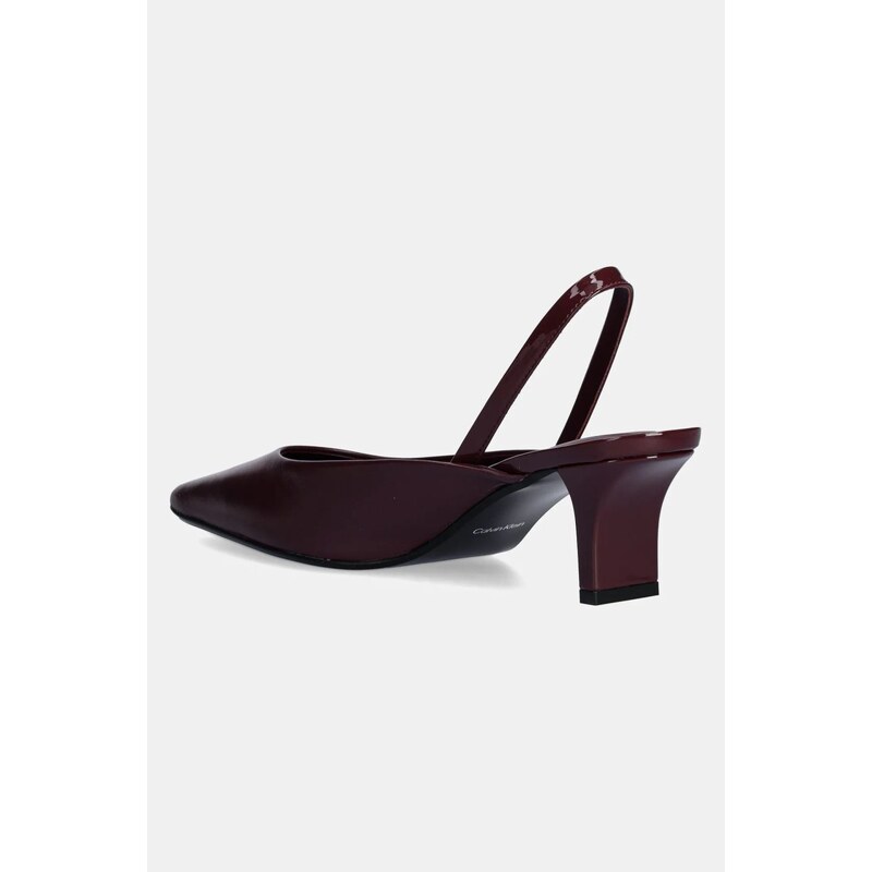 Kožené lodičky Calvin Klein HEEL SLING PUMP 50 - LTH