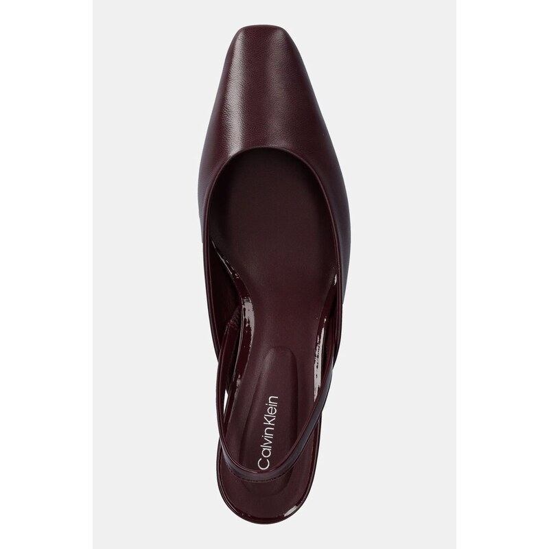 Kožené lodičky Calvin Klein HEEL SLING PUMP 50 - LTH