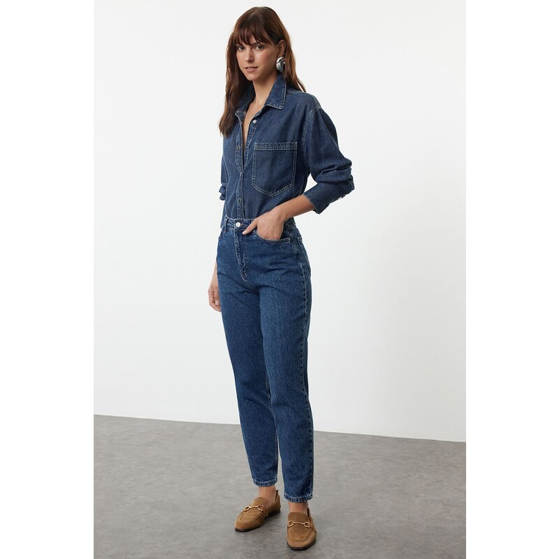 Trendyol Blue High Waist Mom Jeans 107080351