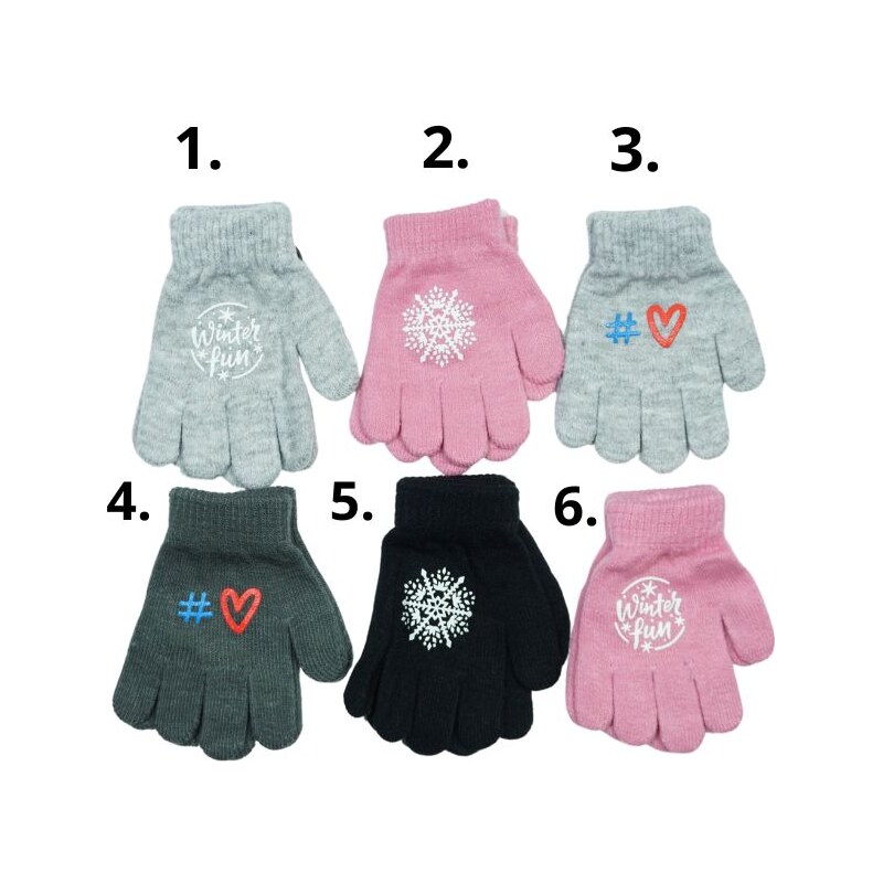 Dívčí pletené rukavice Gloves MS068