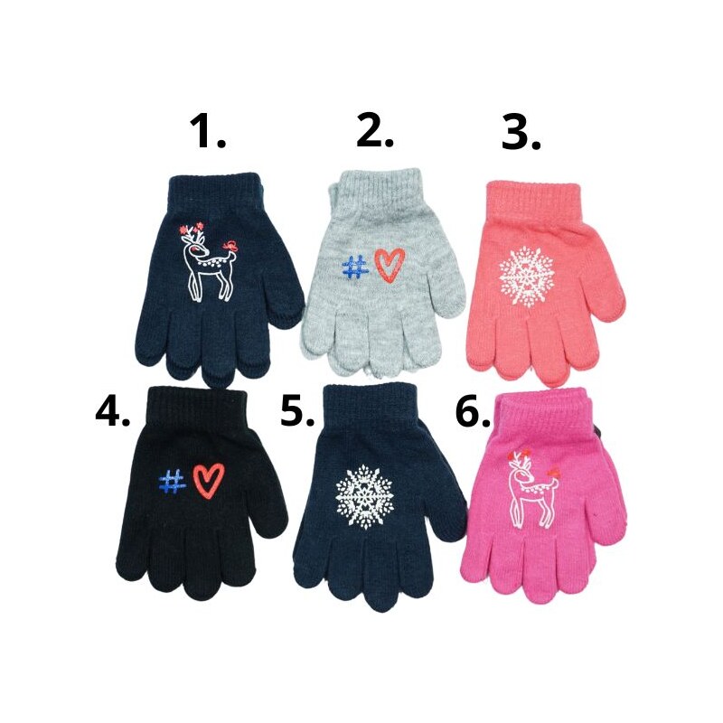 Dívčí pletené rukavice Gloves MS069
