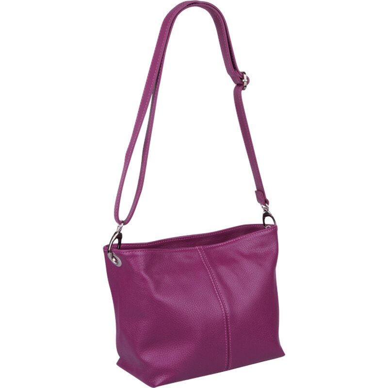 Růžová kožená italská crossbody kabelka Batilda Prugna