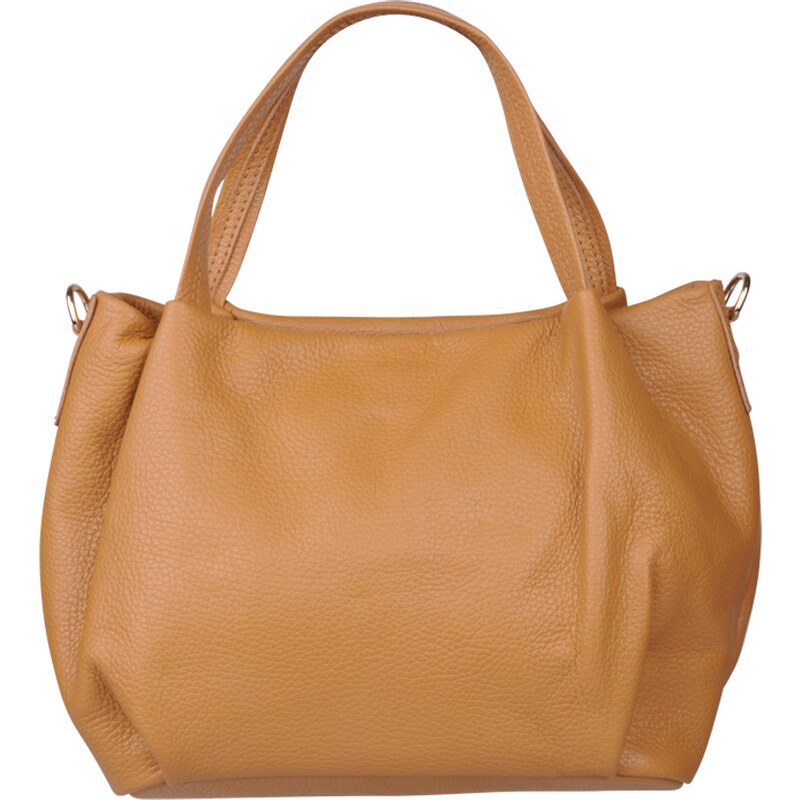 Hnědá kožená italská crossbody kabelka Tea Camel NovaKabelka.cz