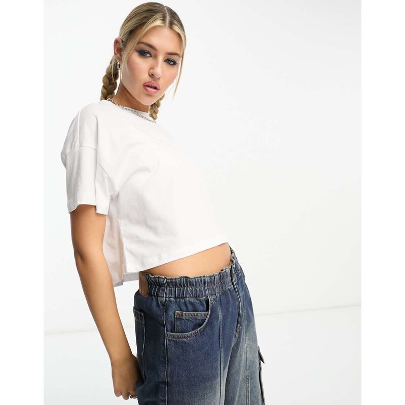 Noisy May cropped t-shirt in white 114802118