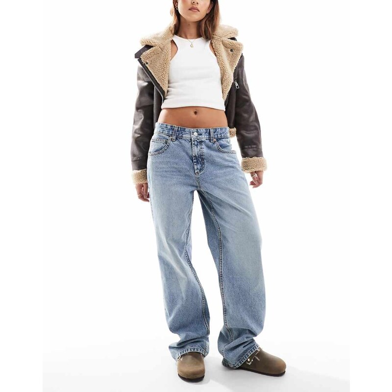ASOS DESIGN baggy jeans in mid blue