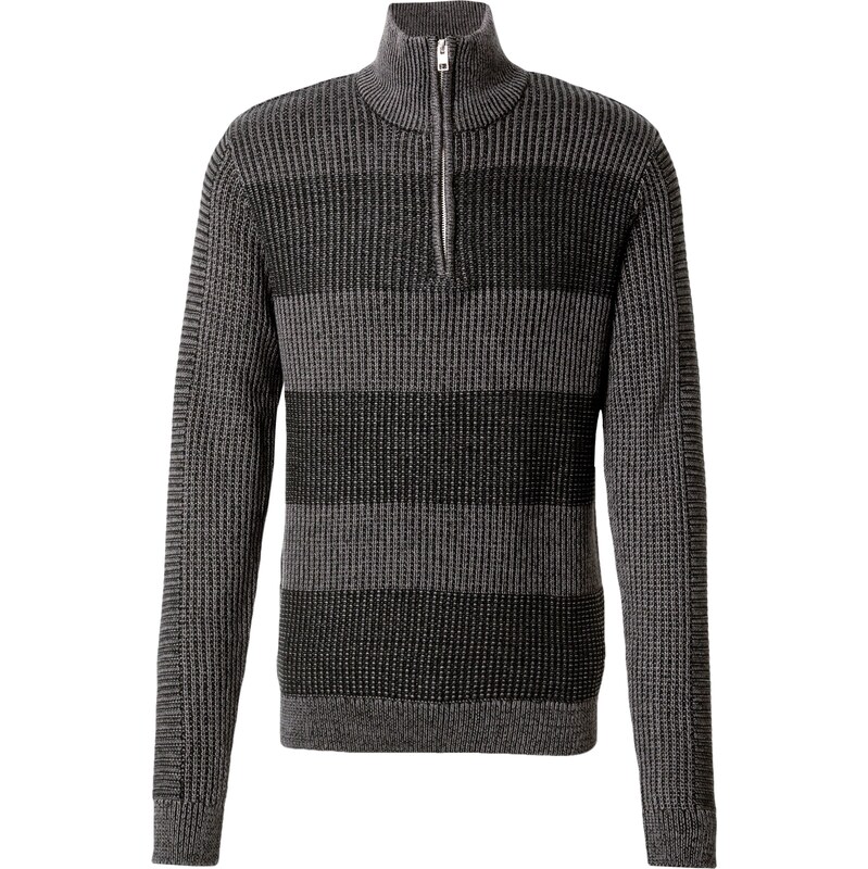 JACK & JONES Svetr JJHugo antracitová / černá