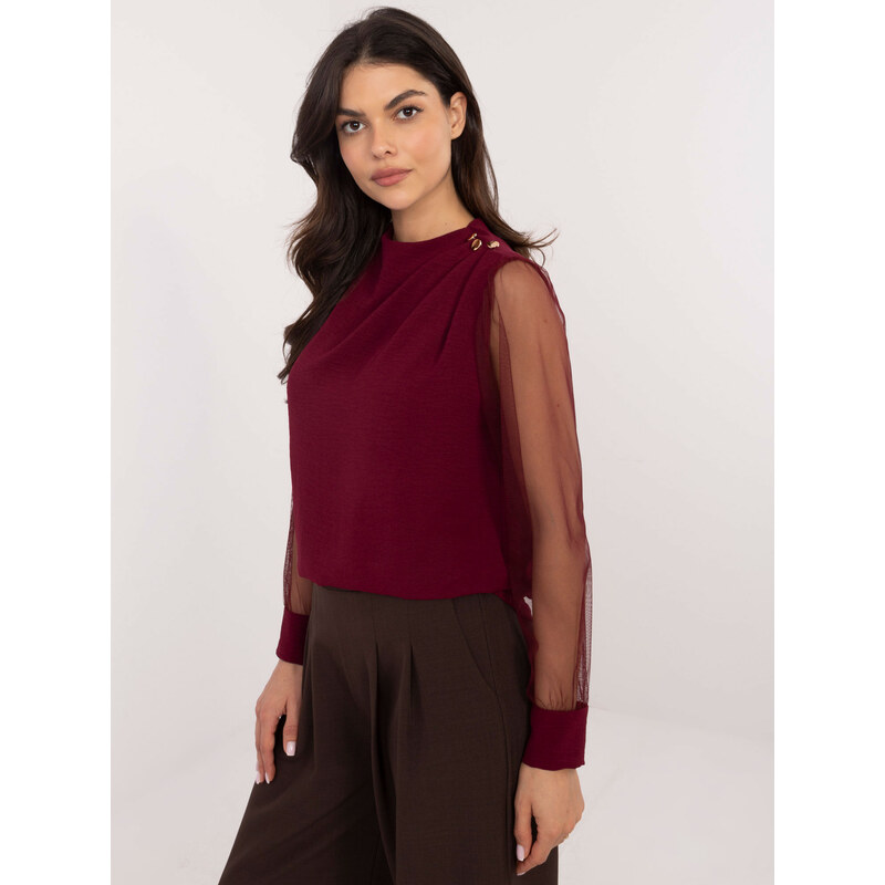 Italy Moda Blouse-MI-BZ-278519.03X-burgundy