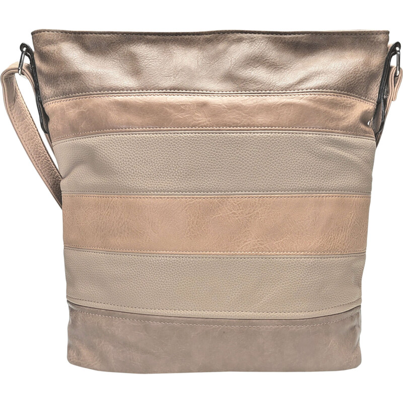 Tapple Velká světle hnědošedá crossbody kabelka s pruhy Valery 102223111