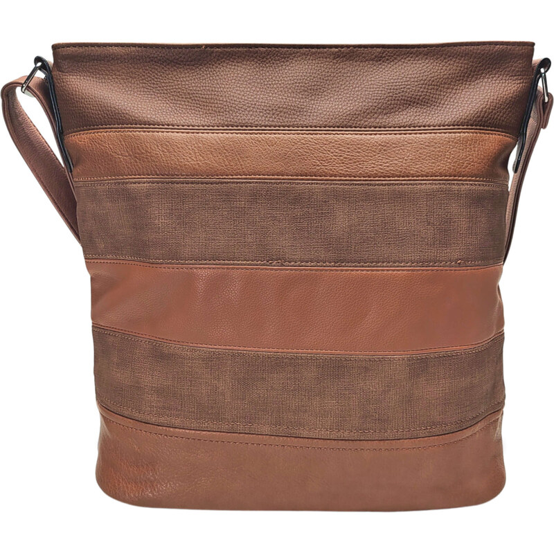 Tapple Velká středně hnědá crossbody kabelka s pruhy Valery 102223112