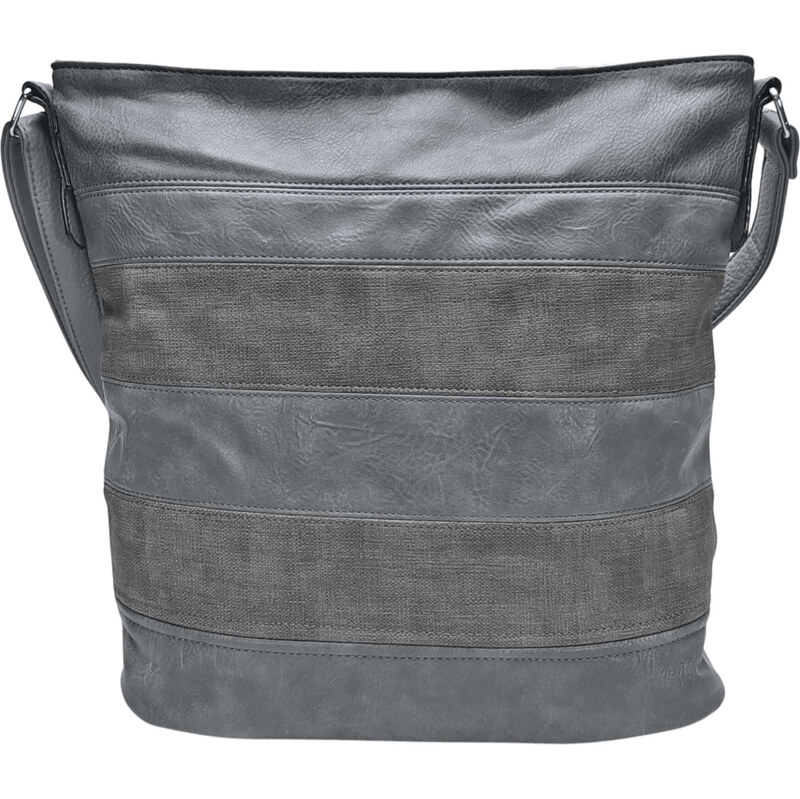 Tapple Velká středně šedá crossbody kabelka s pruhy Valery 102223114