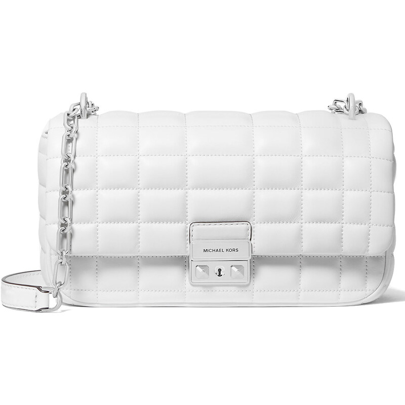 Michael Kors Tribeca Large Quilted Shoulder Optic White