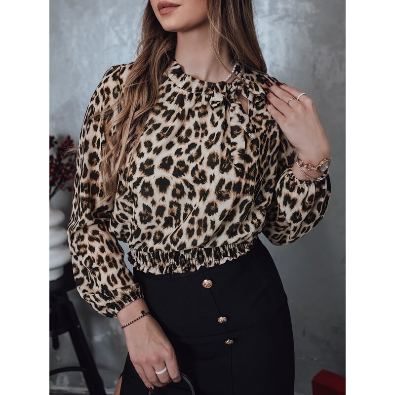 DStreet Dámská halenka oversize s leopardím vzorem