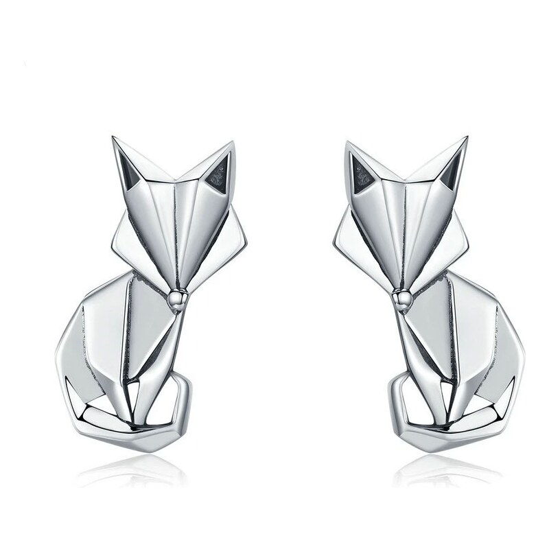 GRACE Silver Jewellery Stříbrné náušnice Origami Liška - stříbro 925 102230221