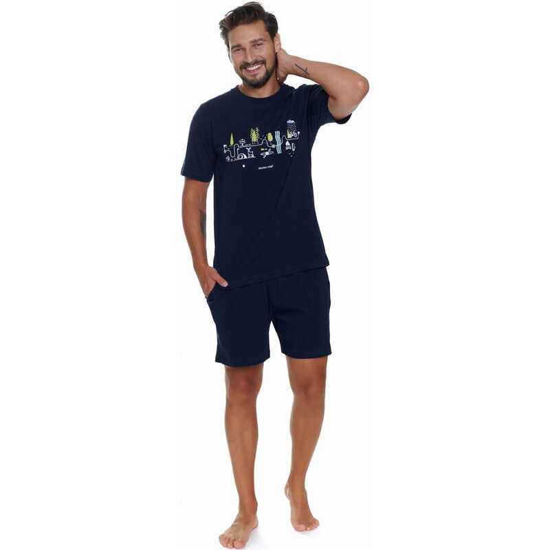 Pánské pyžamo DOCTOR NAP PMB.5355 NAVY BLUE