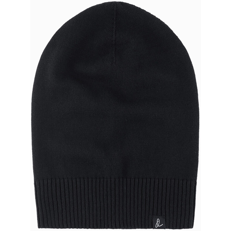 Ombre Mens winter cotton knit beanie hat - black