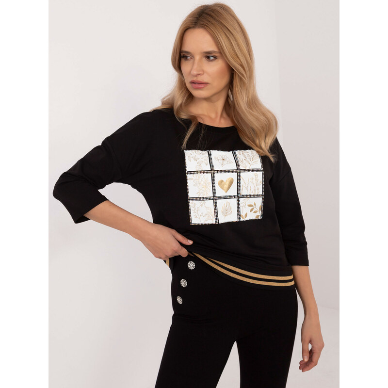 Calimera Blouse-CLM-BZ-1268.67-black