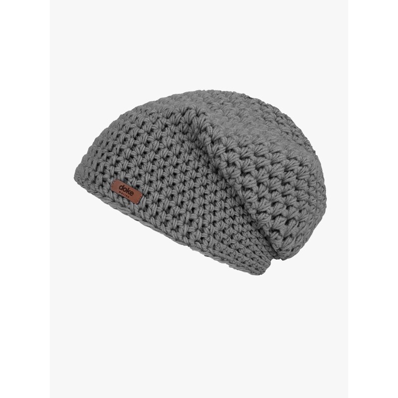 DOKE Merino háčkovaná čepice Medium grey L