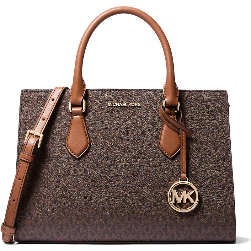 Michael Kors Sheila Medium Logo Satchel Brown