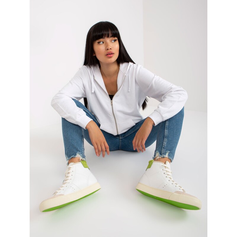 BASIC Feel Good White zip-up hoodie with pockets 102277865