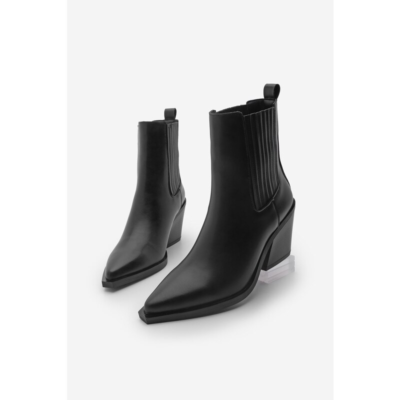 Marjin Womens Pointed Toe Western Boots Erbe Black 88825173