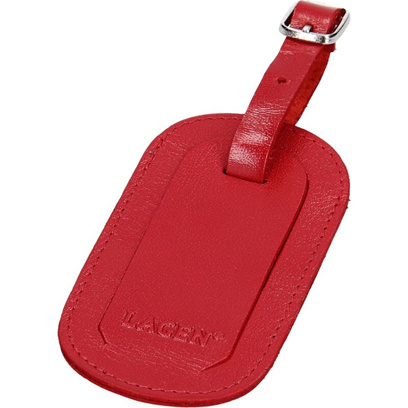 Kožená visačka na kufr 90010 RED Lagen červená