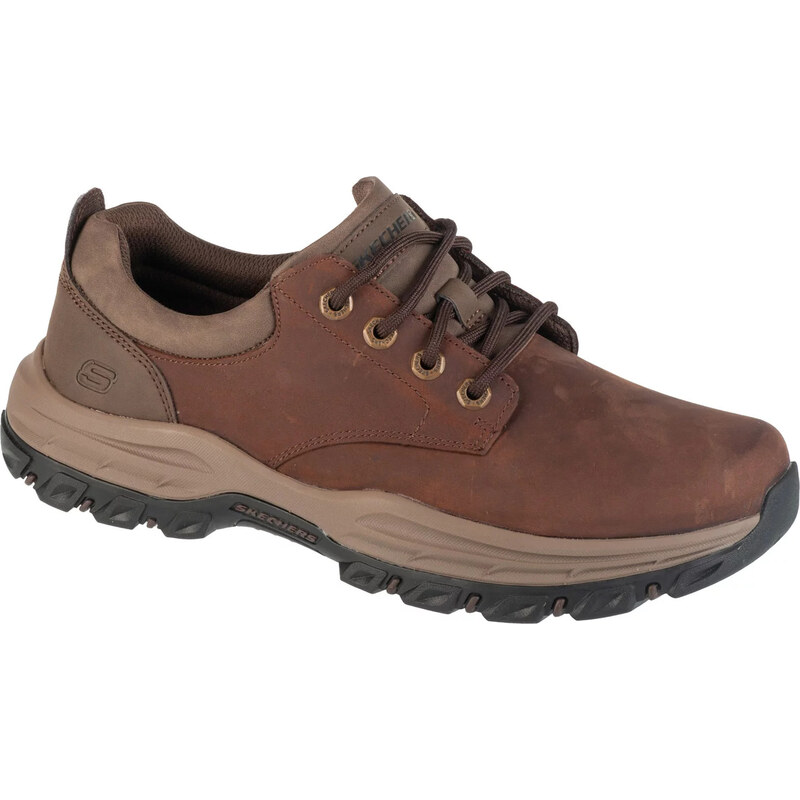 Tmavě hnědé pánské kožené tenisky Skechers Knowlson - Leland