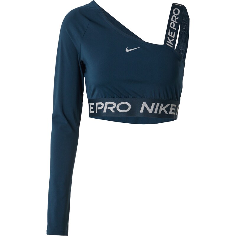 NIKE Funkční tričko Pro Shine námořnická modř / šedá / bílá
