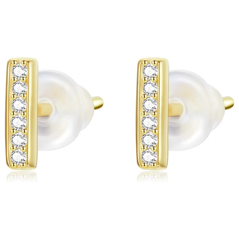 Olivie Minimalistické stříbrné náušnice GOLD 9228