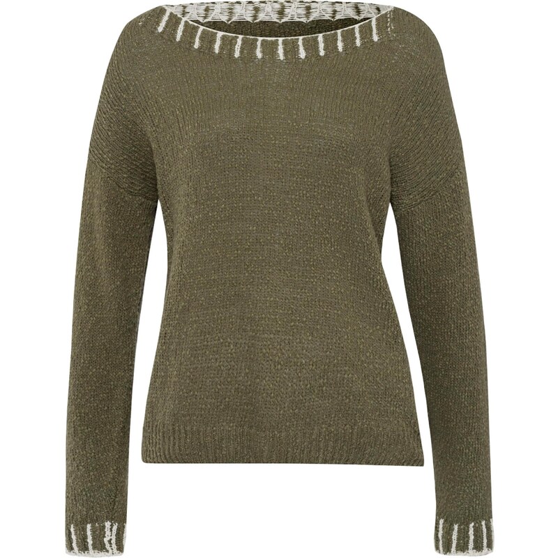 heine Svetr olivová / offwhite 104240009