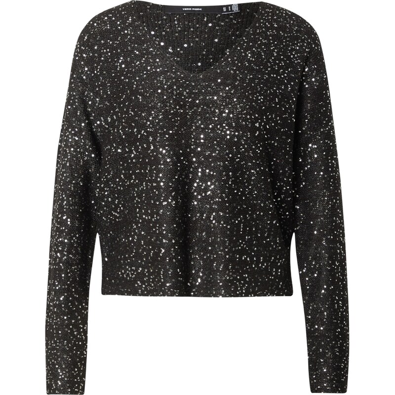 VERO MODA Svetr VMLEILANI černá / průhledná